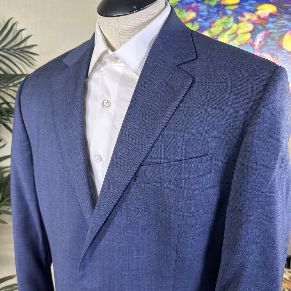 Michael Kors Men 42L sport coat blazer Wool Tone/Tone Glenn Plaid